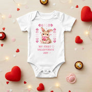 My First Valentine’s Day Baby Onesie – Cute Bunny Design