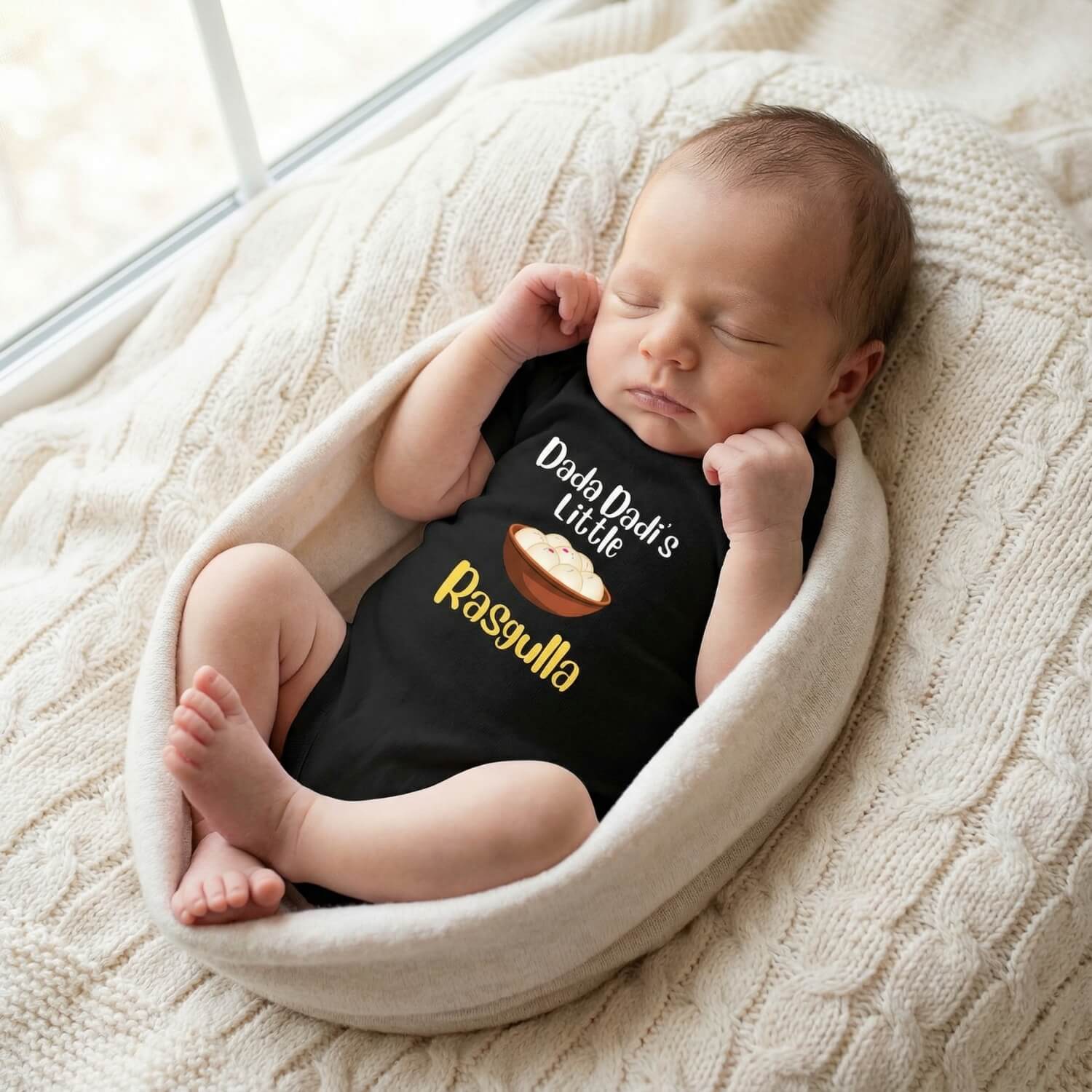 Dada Dadi’s Little Rasgulla Romper – Cute Indian Family Design