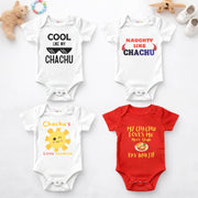 Funny Chachu Pav Bhaji Baby Romper Combo (Pack of 4)