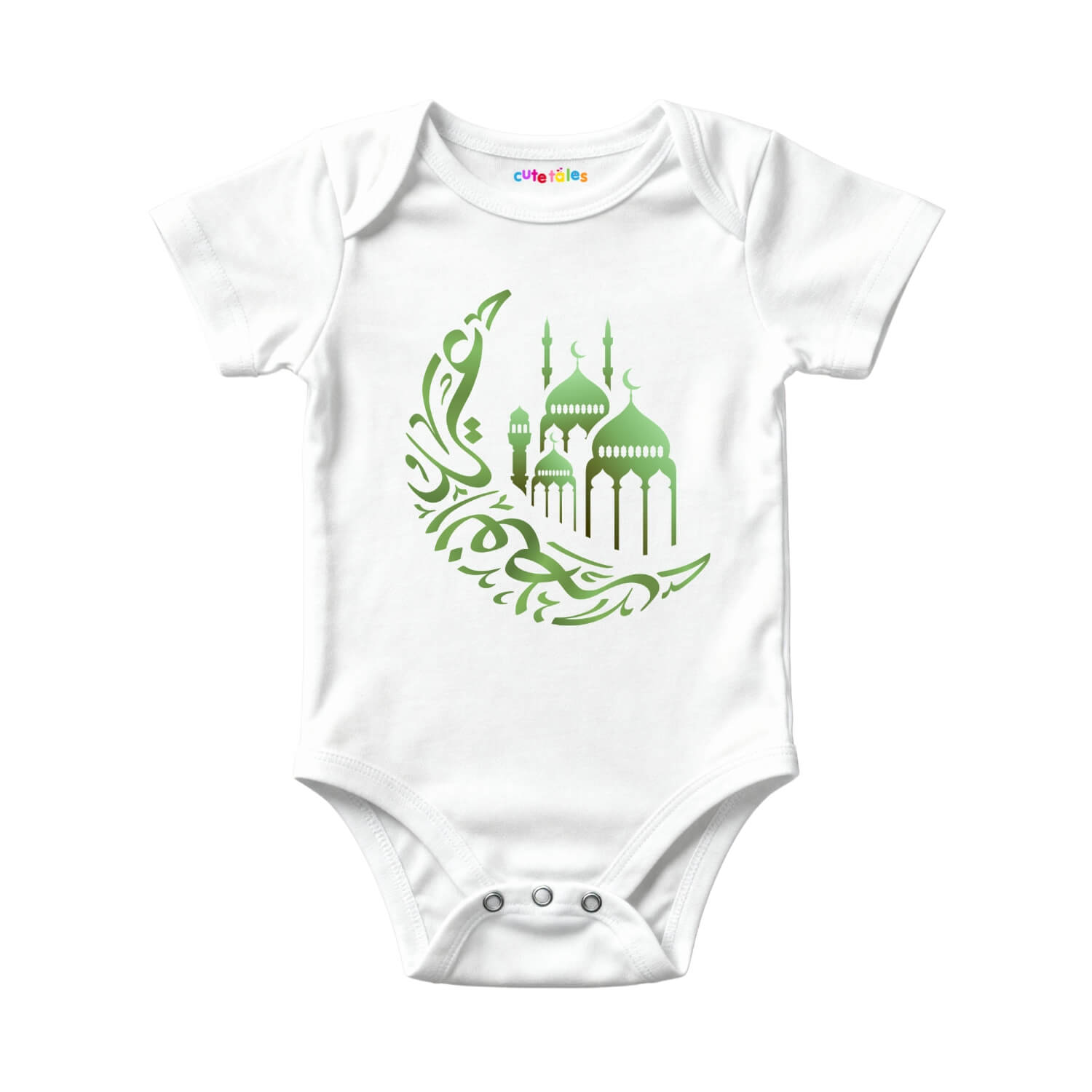 Green Mosque Art Baby Onesie – Eid Special