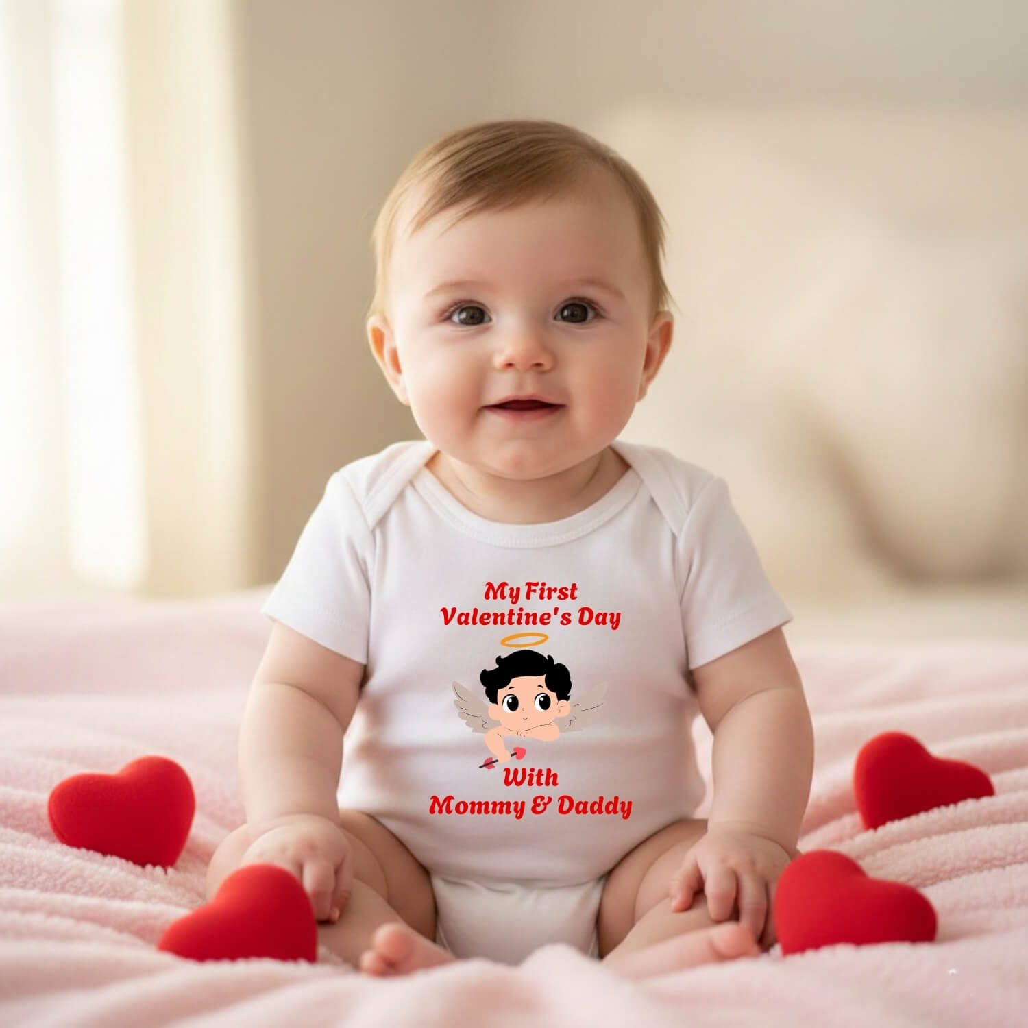 My First Valentine’s Day With Mommy & Daddy Baby Bodysuit