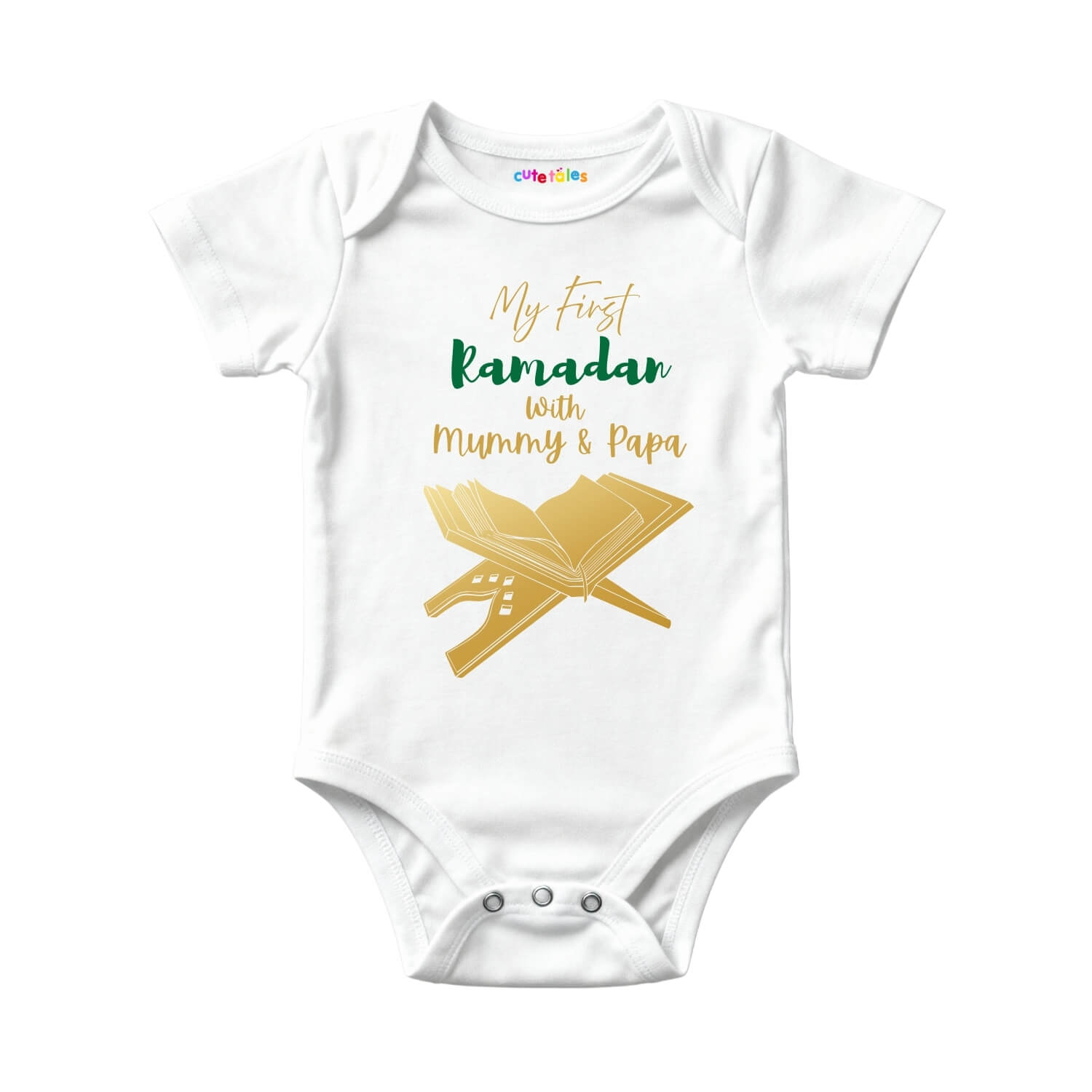 My First Ramadan with Mummy & Papa Baby Onesie – Gold Edition