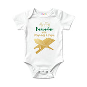 My First Ramadan with Mummy & Papa Baby Onesie – Gold Edition