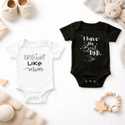 Mum Dad Baby Romper Combo Minimal (Pack of 2)