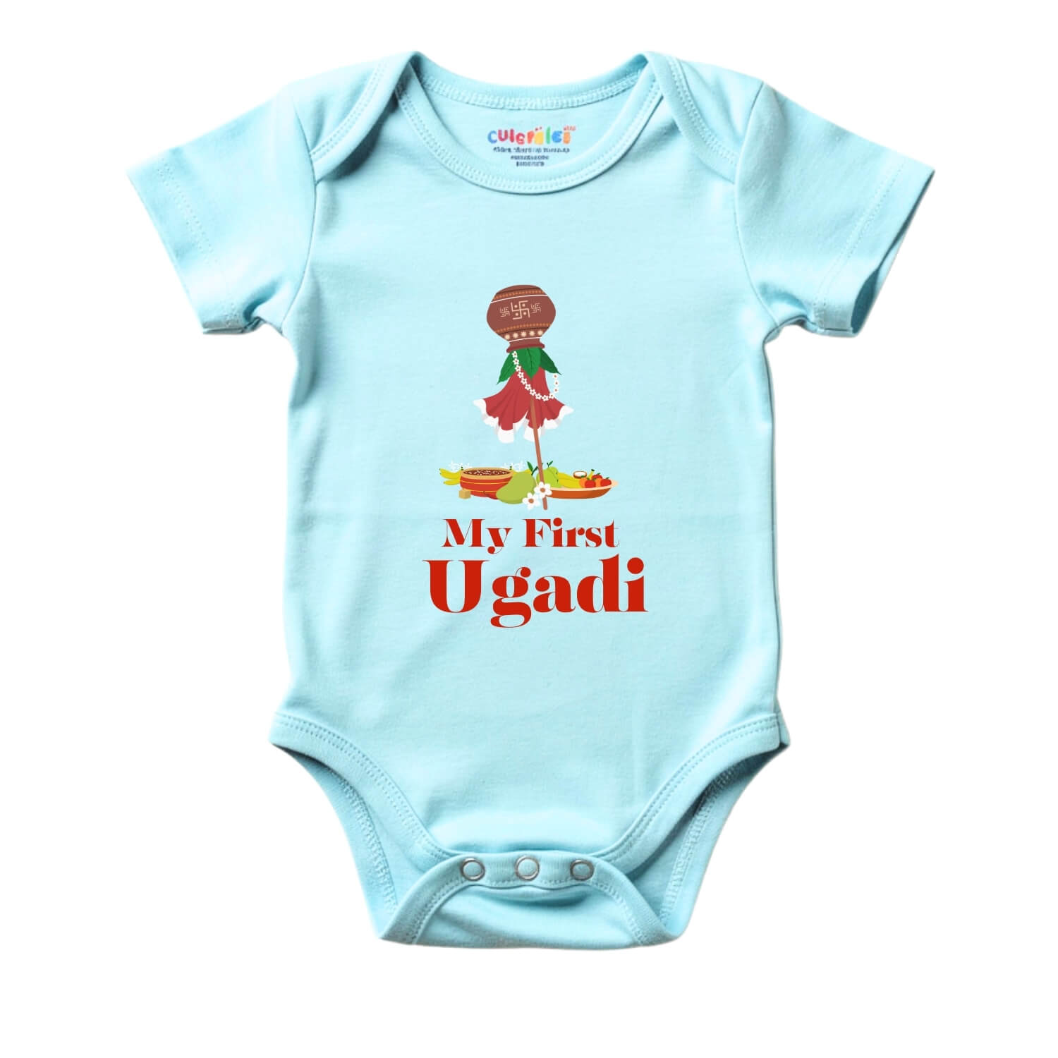 My First Ugadi Classic Red Baby Onesie
