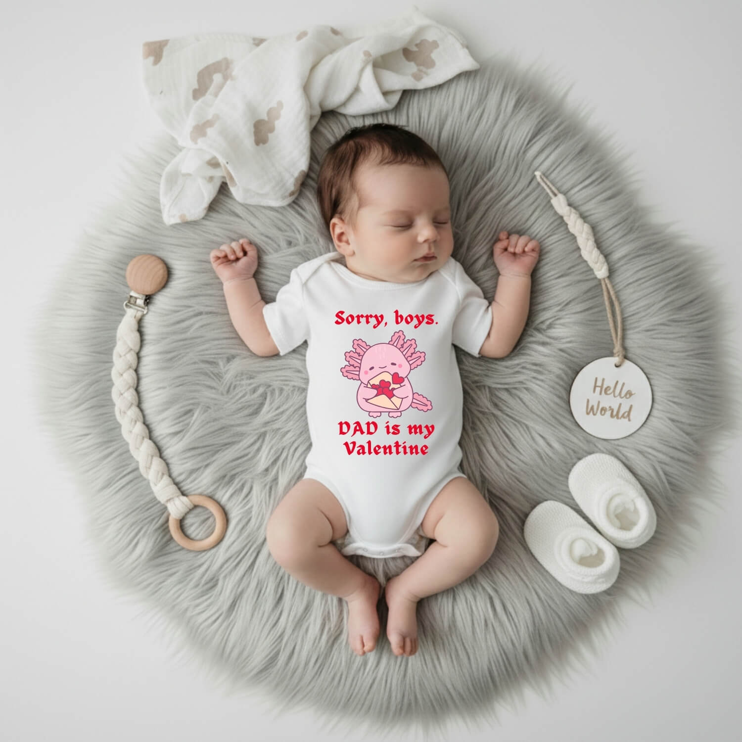 Sorry Boys Dad is My Valentine Baby Bodysuit