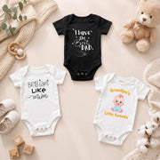 Best Dad Mum Grandpa Baby Romper Combo (Pack of 3)