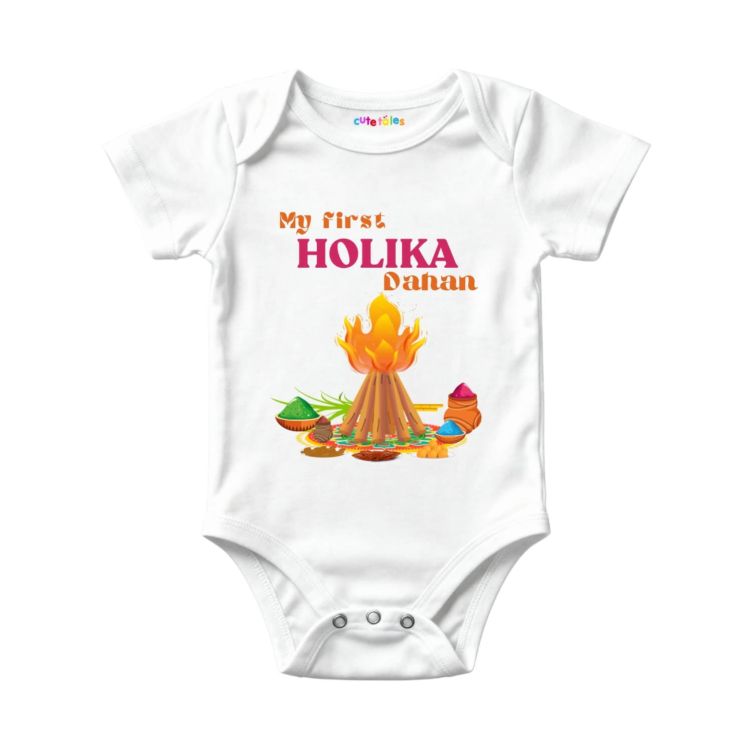 My First Holika Dahan Baby Onesie – Cute Holi Outfit for Newborn