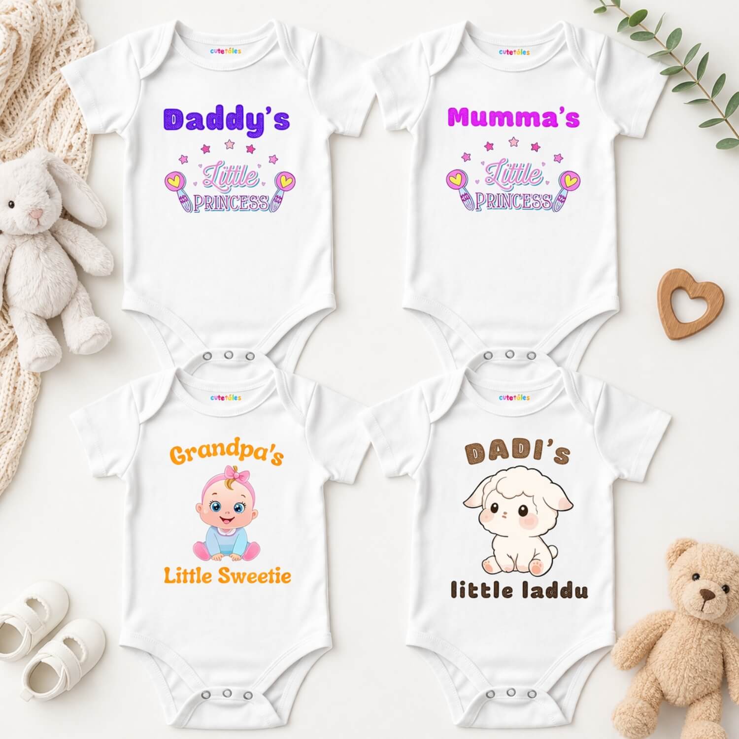 Family Combo Daddy Mumma Grandpa Dadi (Pack of 4)