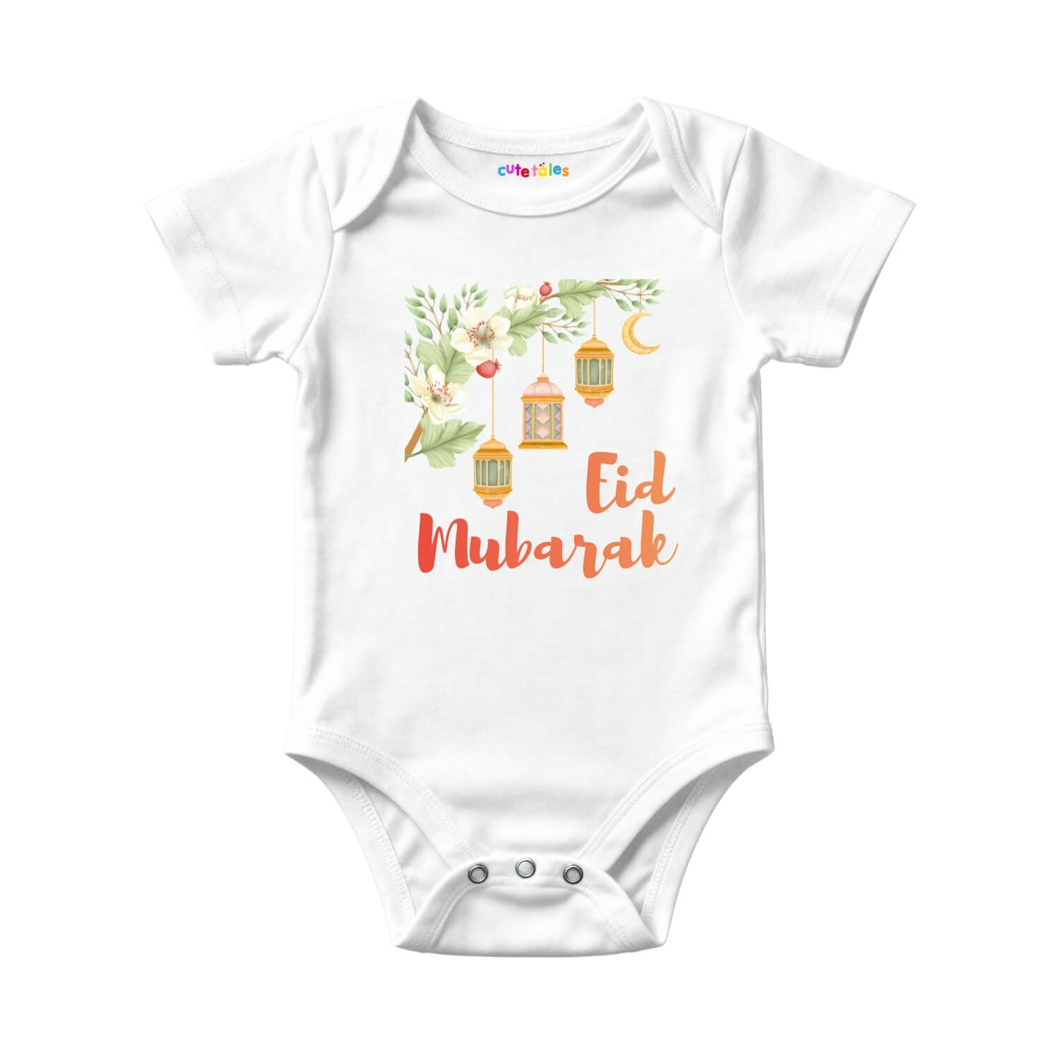 Eid Mubarak Floral Baby Onesie