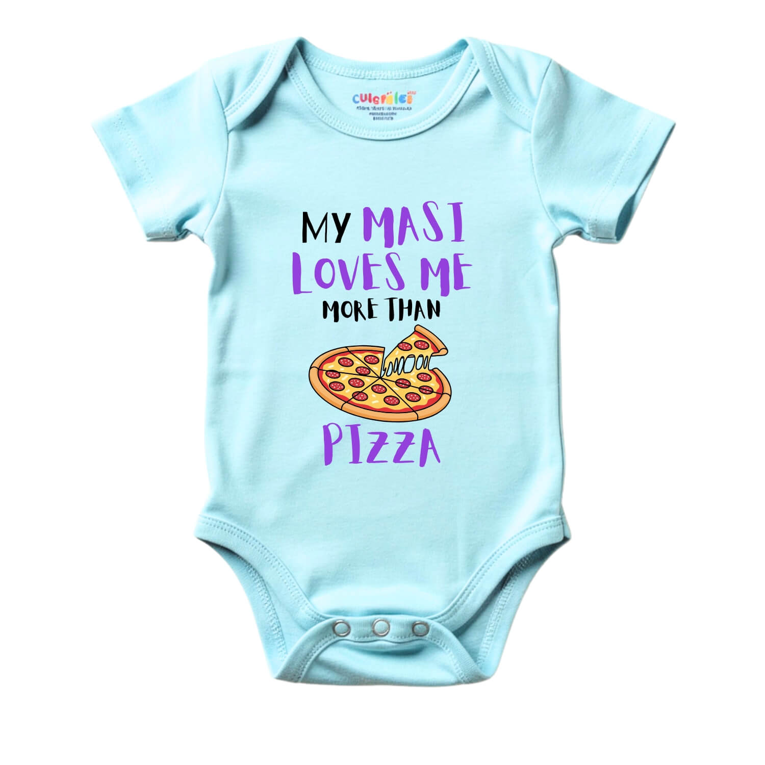 My Masi Loves Me More Than Pizza – Cute Quote Baby Romper