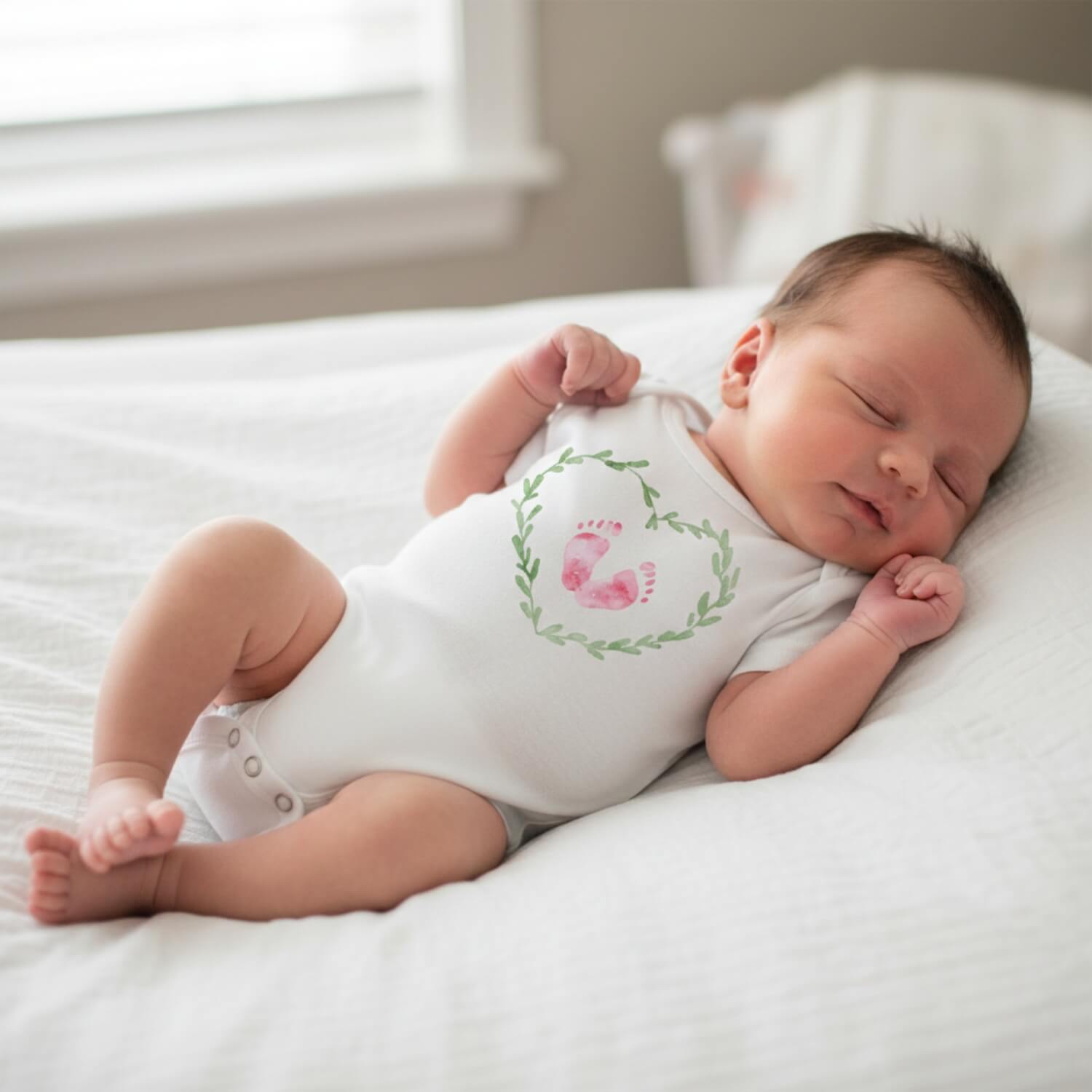 Baby Paws Heart Newborn Romper – Cute Printed Bodysuit