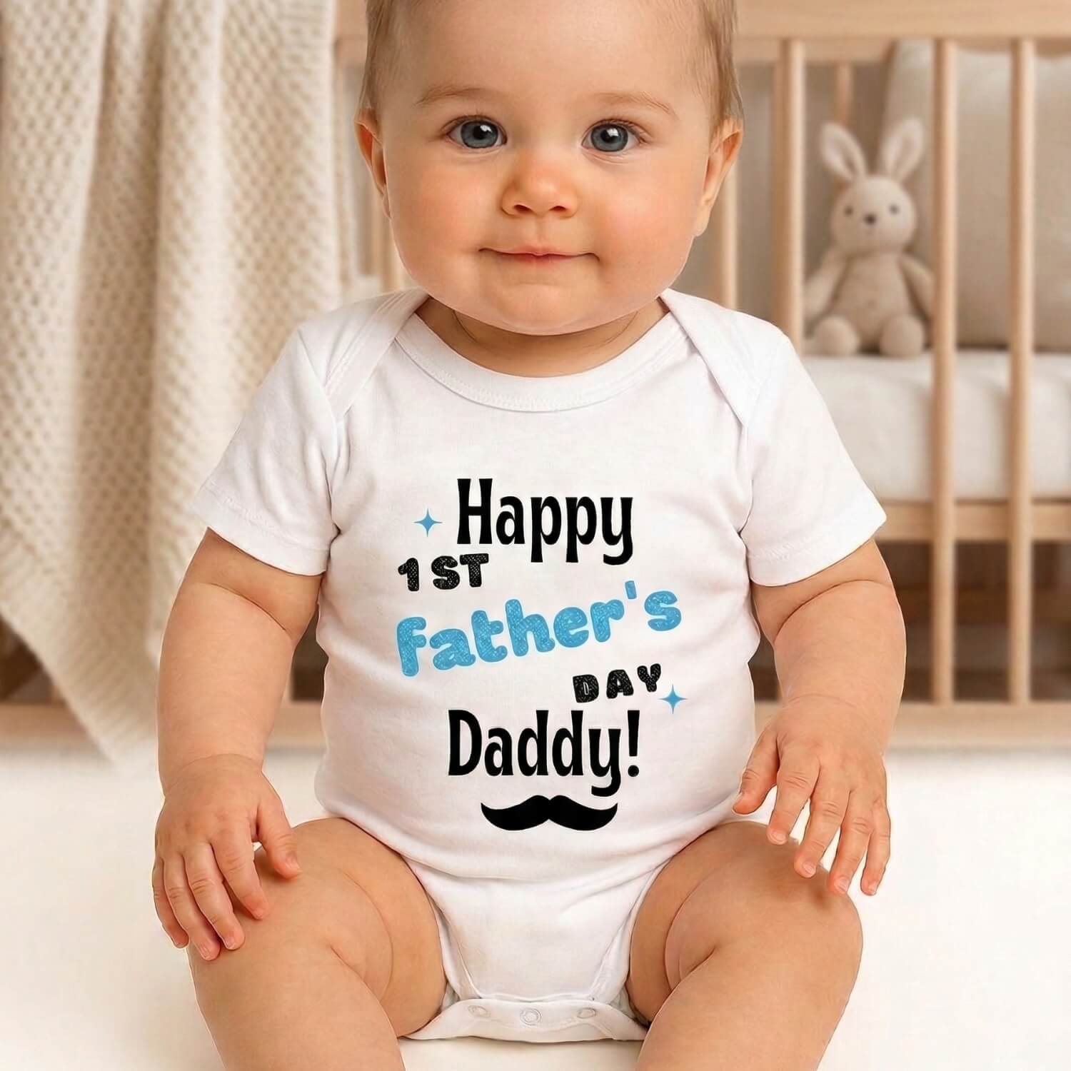 Happy 1st Father’s Day Baby Onesie (Blue)