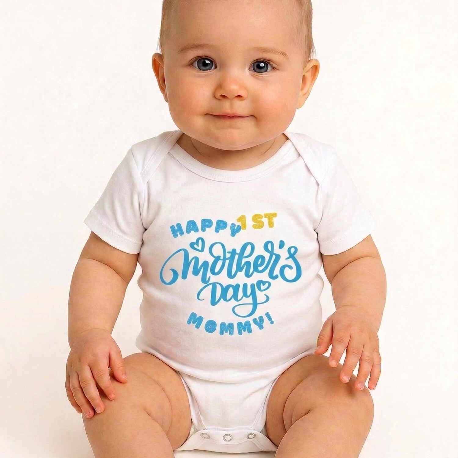 Happy 1st Mother’s Day Baby Onesie (Blue)