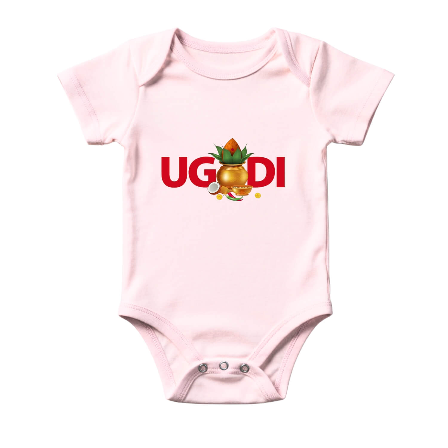 UGADI Bold Red Baby Onesie