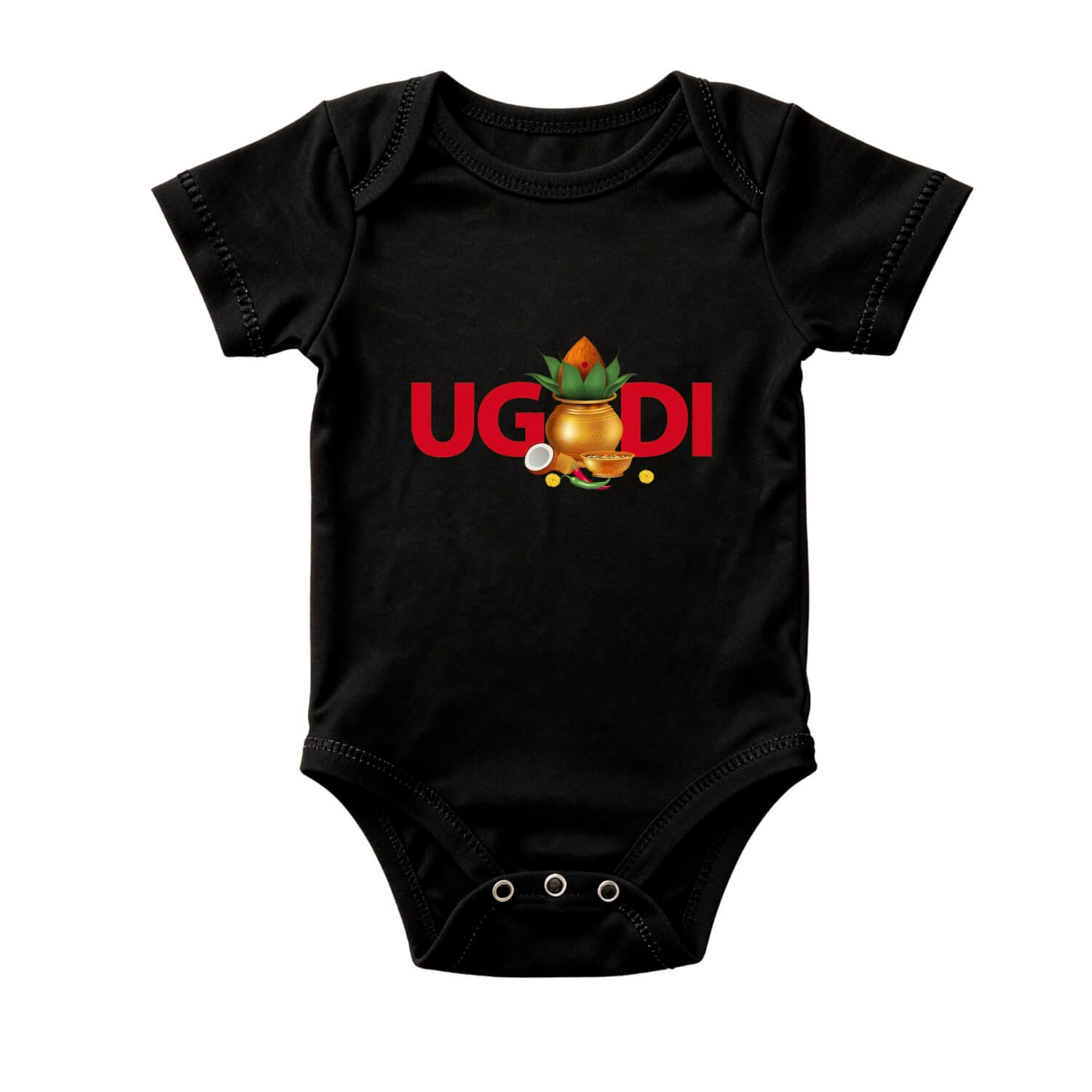 UGADI Bold Red Baby Onesie