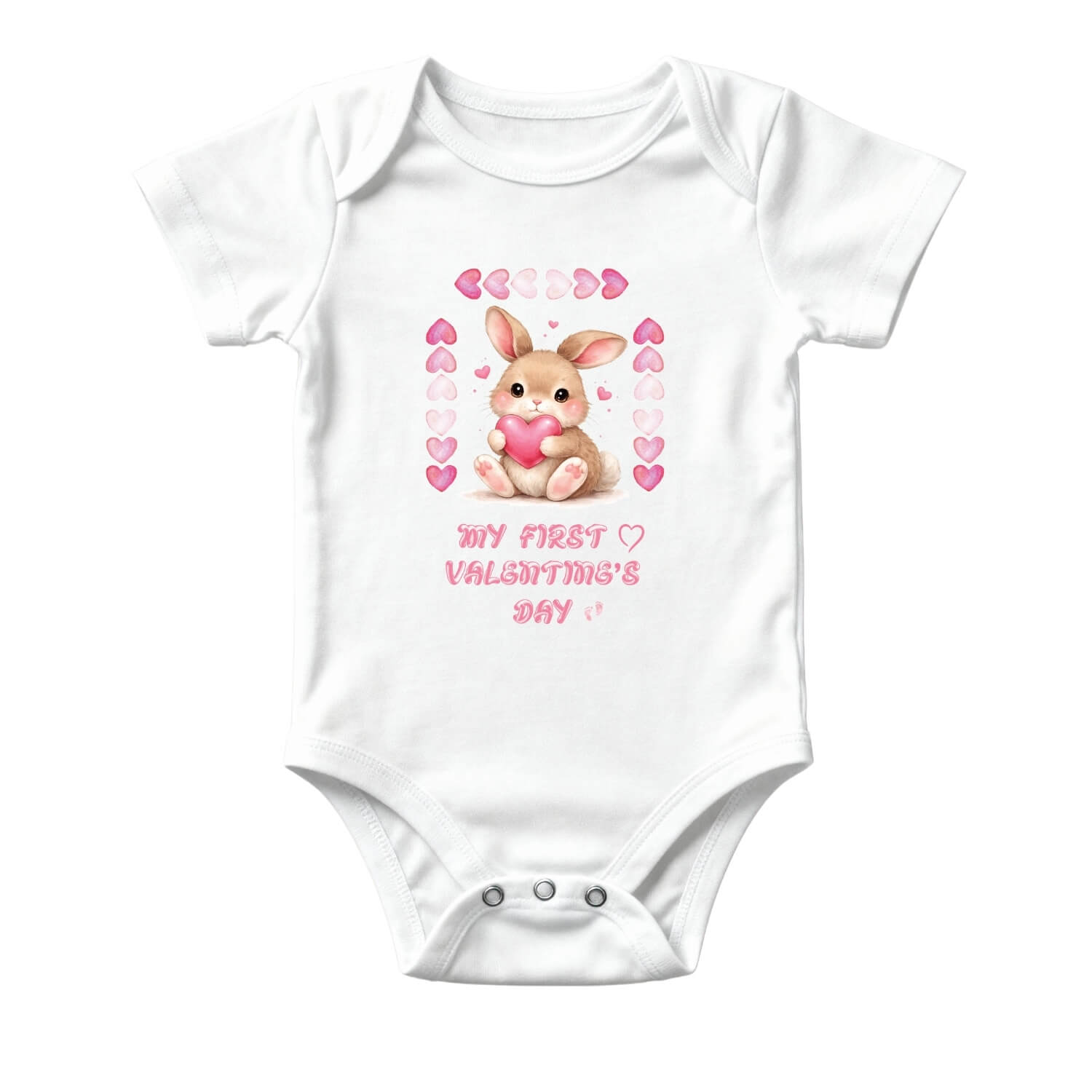 My First Valentine’s Day Baby Onesie – Cute Bunny Design