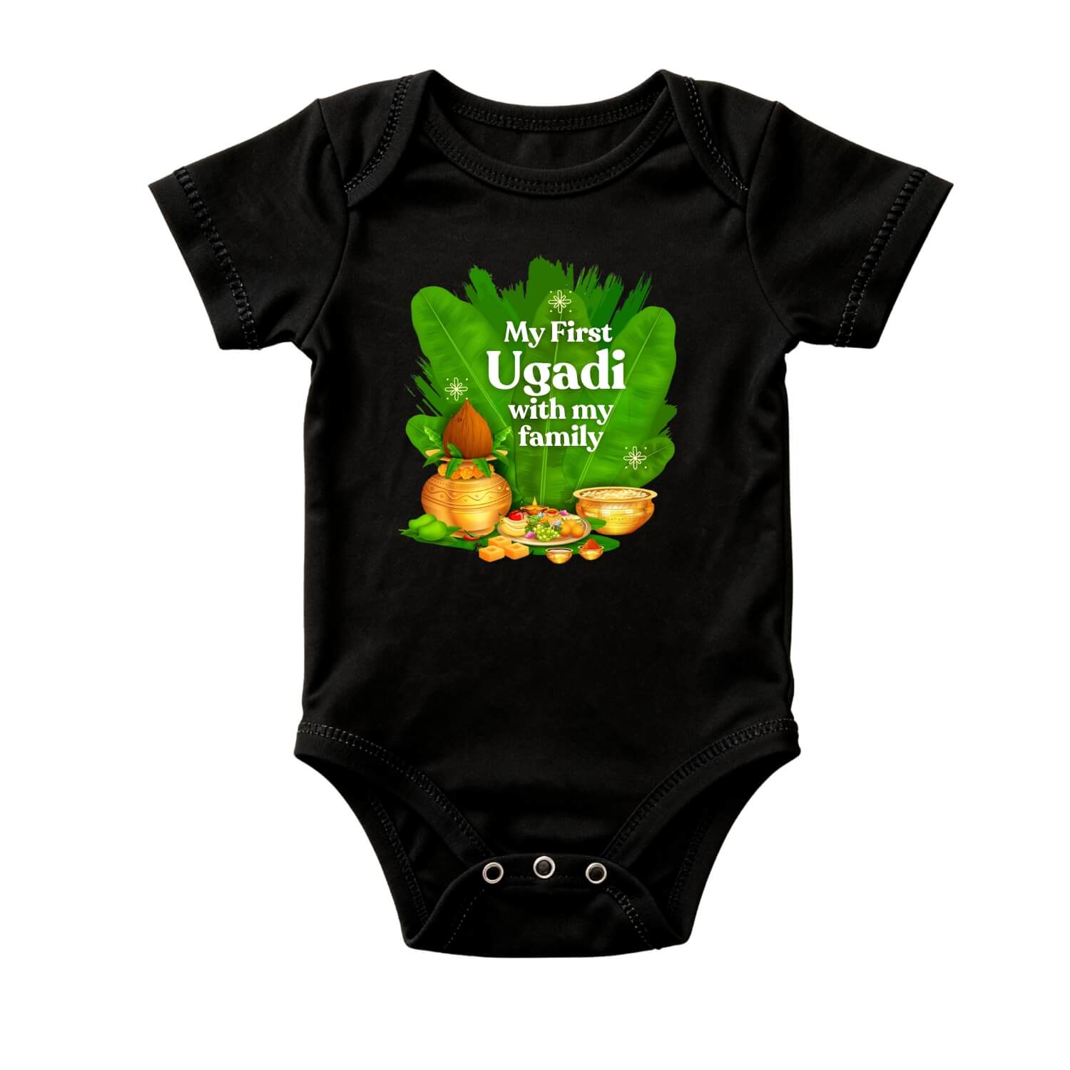 My First Ugadi with My Family Baby Onesie