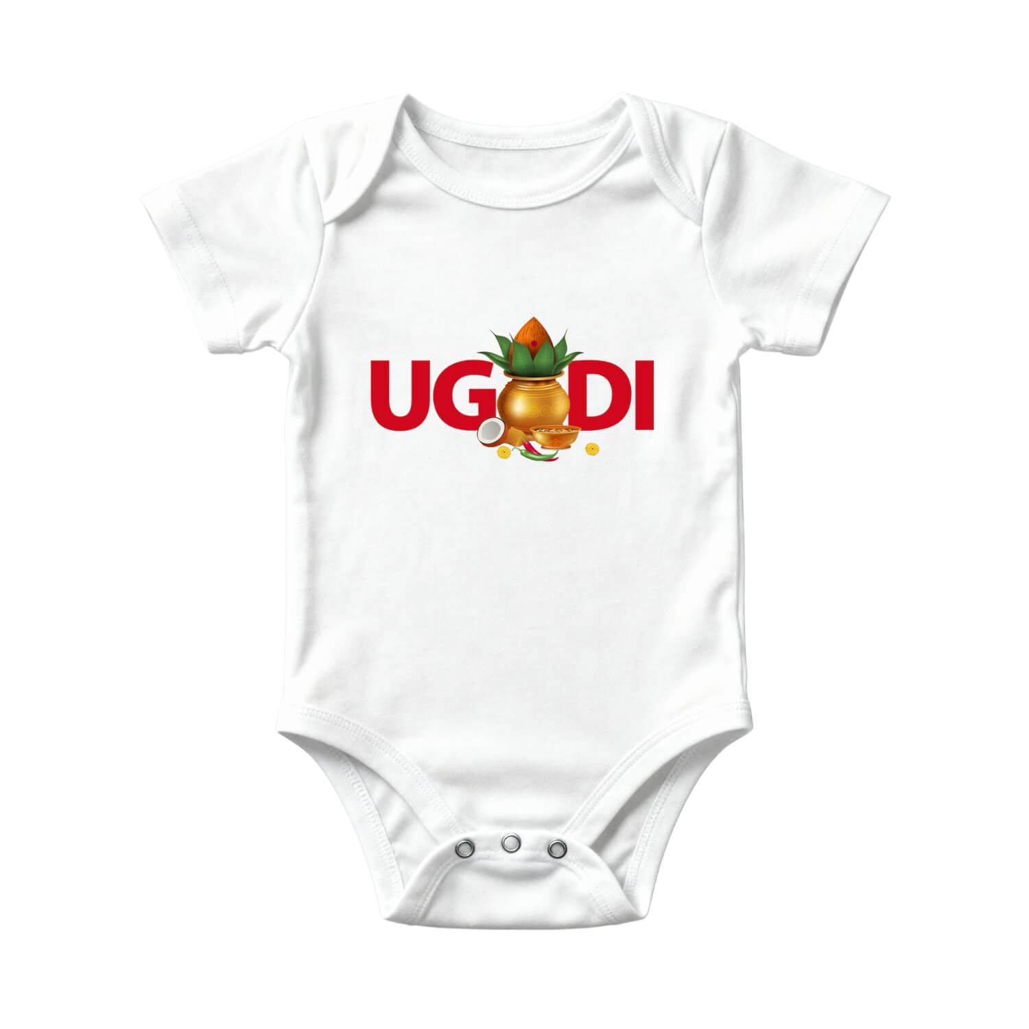 UGADI Bold Red Baby Onesie