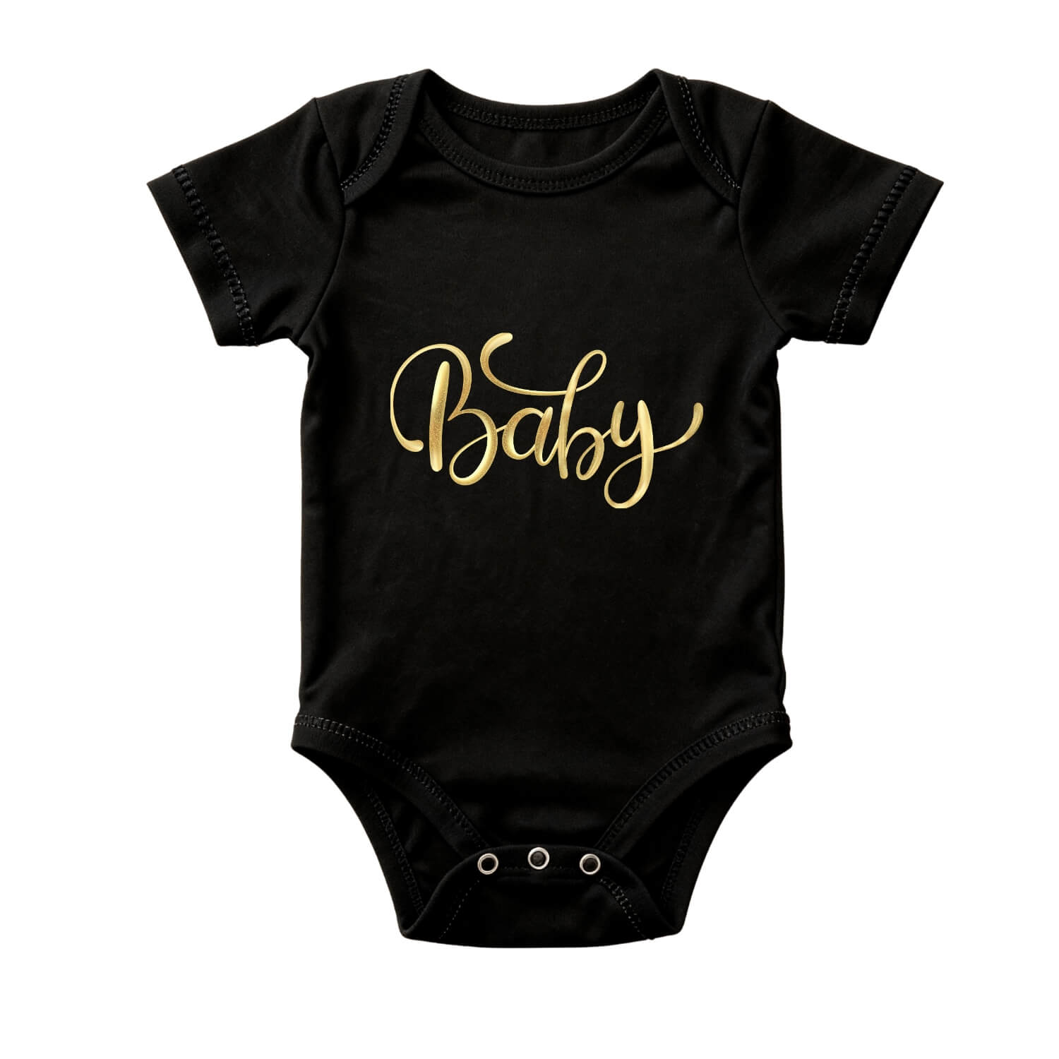 Golden “Baby” Romper – Premium Newborn Bodysuit