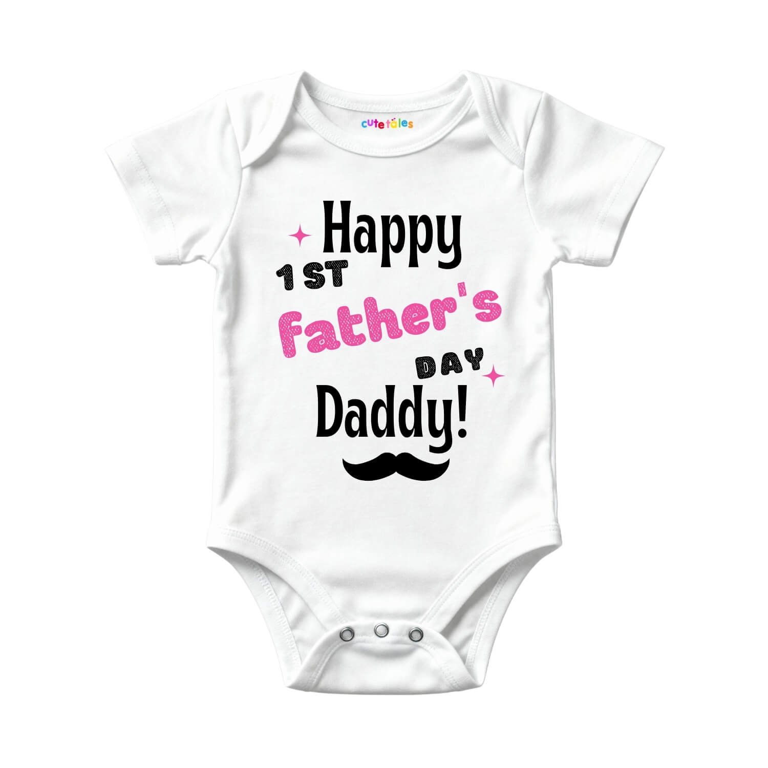 Happy 1st Father’s Day Baby Onesie (Pink)