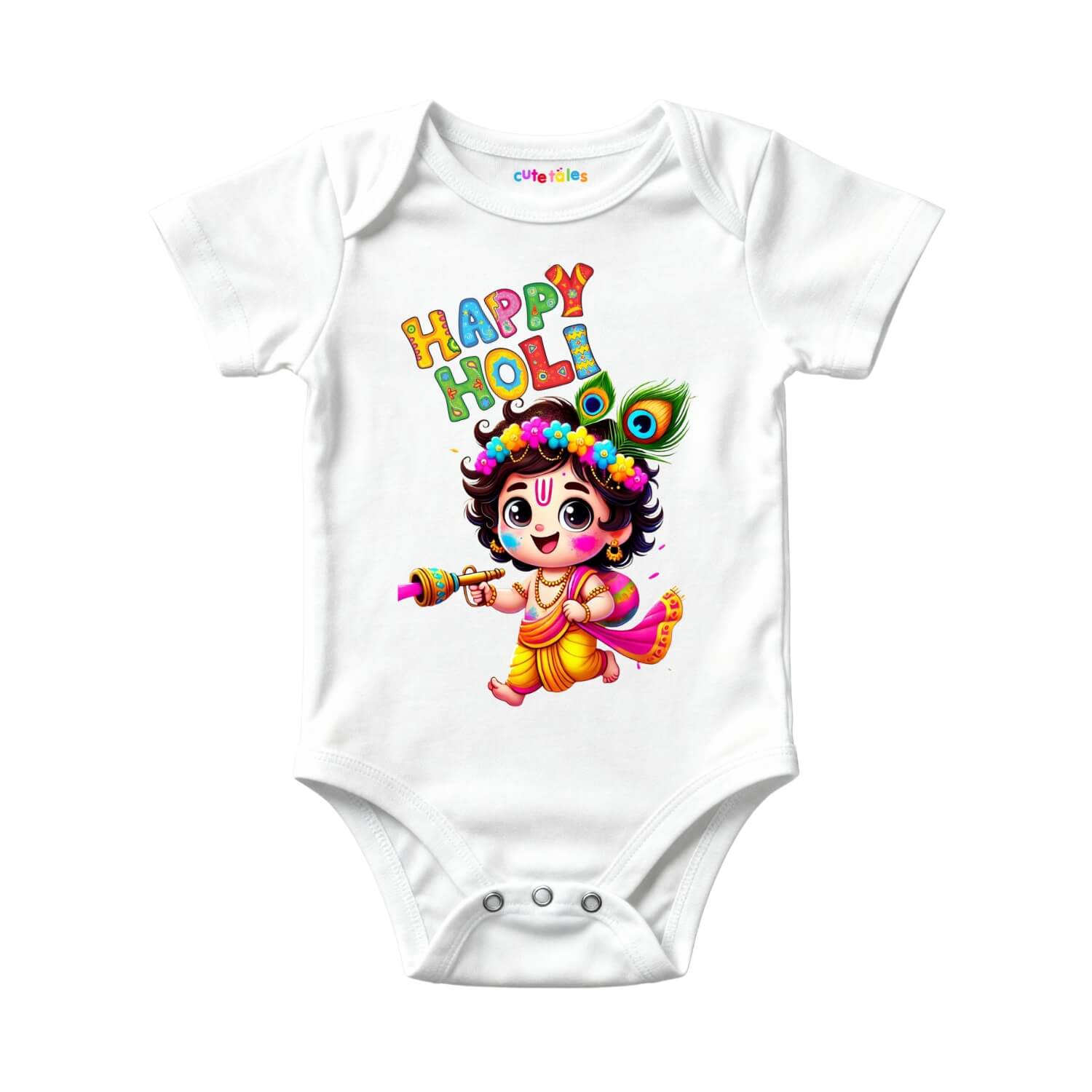 Happy Holi Krishna Baby Onesie