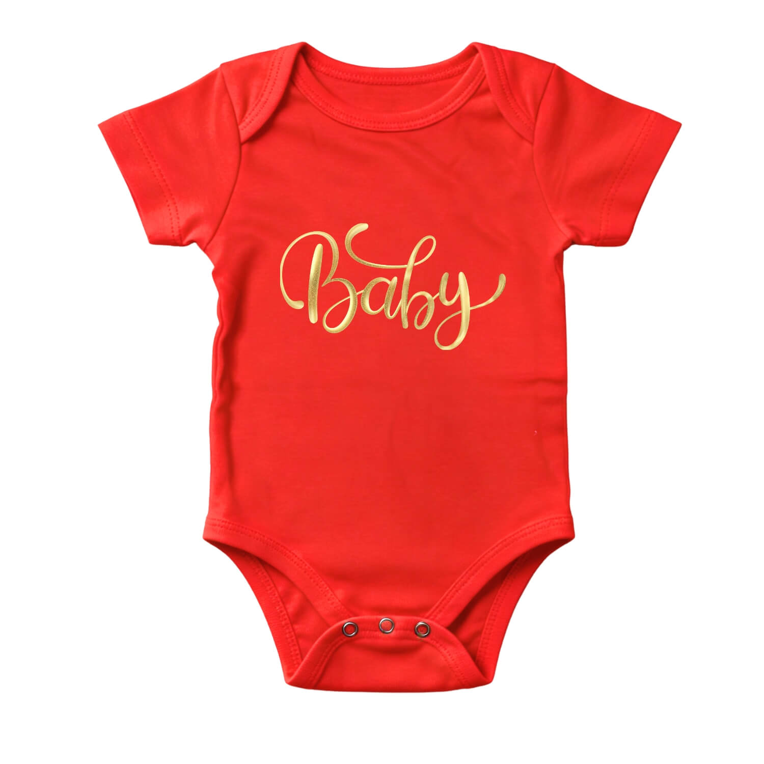 Golden “Baby” Romper – Premium Newborn Bodysuit