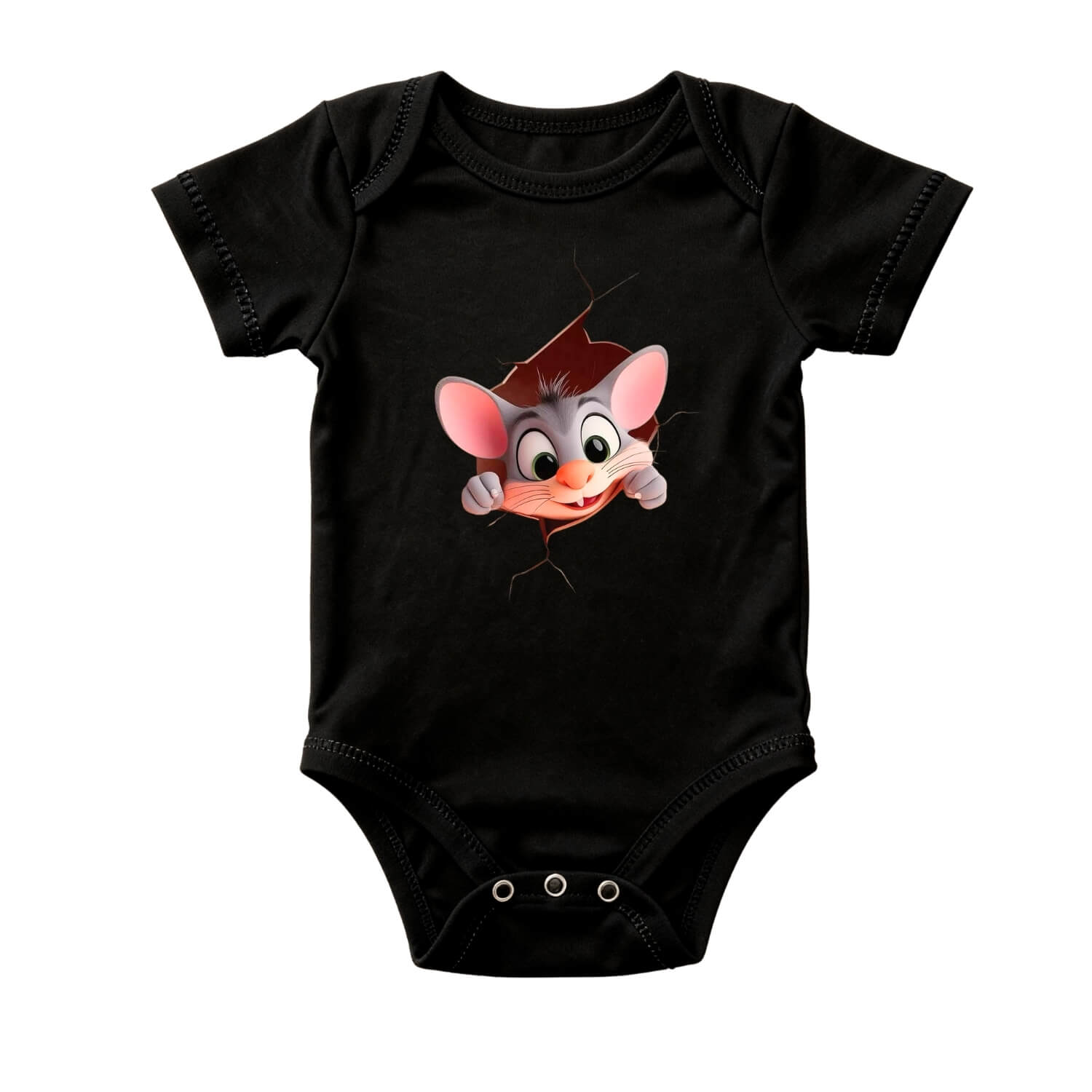 Cute Mouse Peek Baby Romper – Cartoon Character Bodysuit