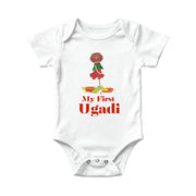My First Ugadi Classic Red Baby Onesie