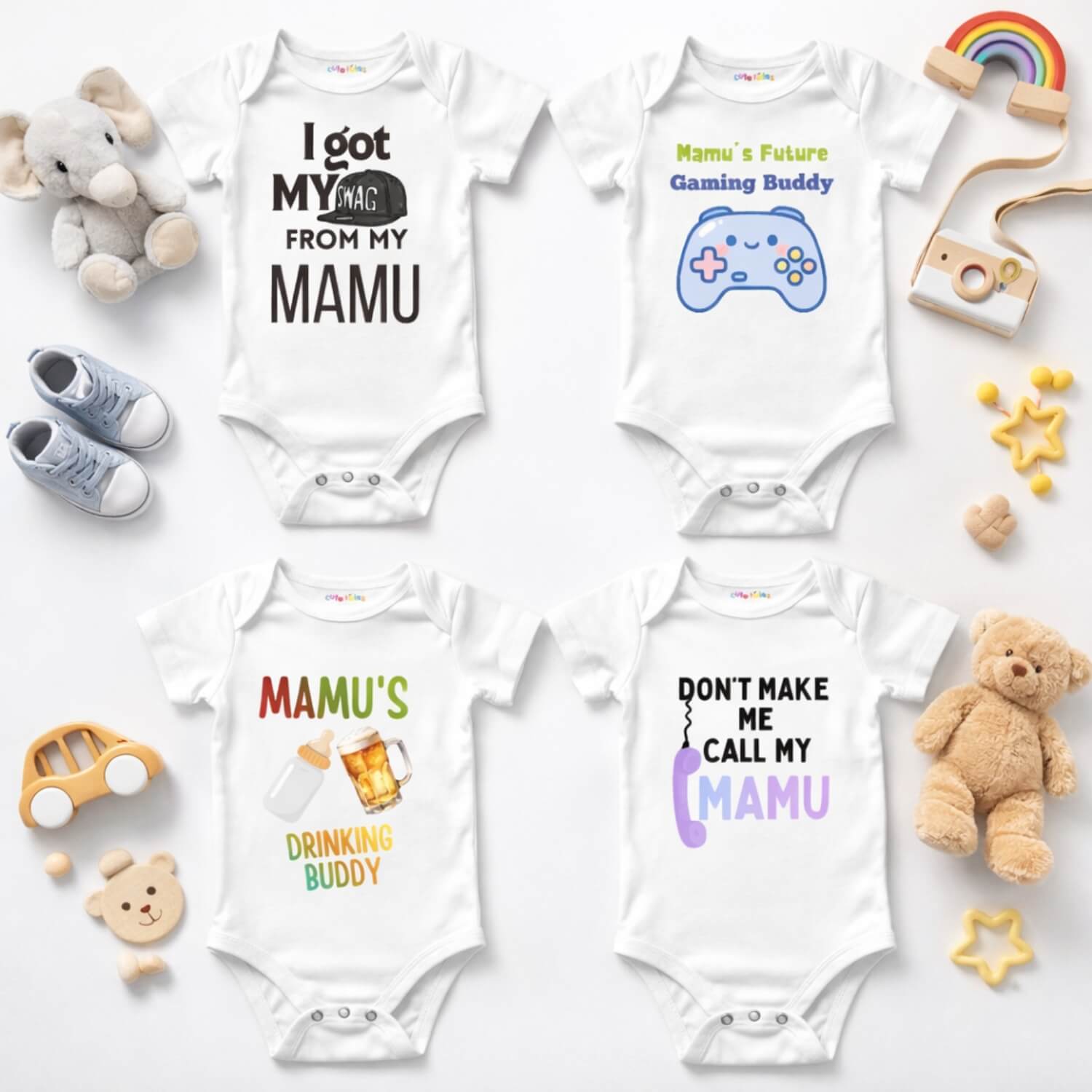 Mamu Collection Baby Romper Pack of 4 (Pack of 4)