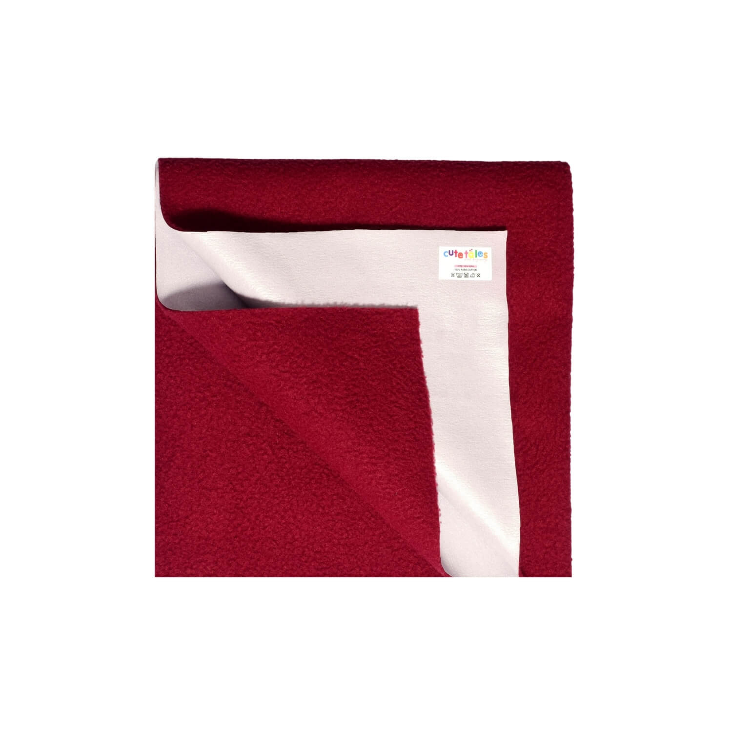 maroon dry sheet with a white label on a white background