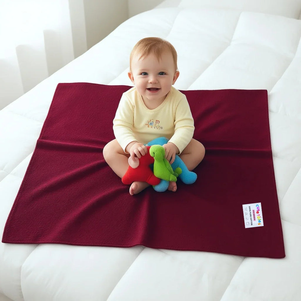 Newborn Baby Dry Sheet Reusable and Waterproof Baby Bed Protector, Anti-Piling Fleece Extra Absorbent Instant Dry Baby Mat