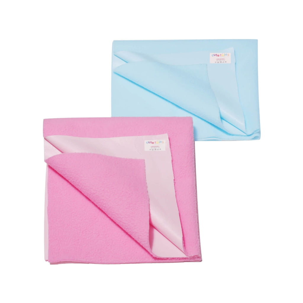 Newborn Baby Dry Sheet Reusable and Waterproof Baby Bed Protector, Anti-Piling Fleece Extra Absorbent Instant Dry Baby Mat Combo