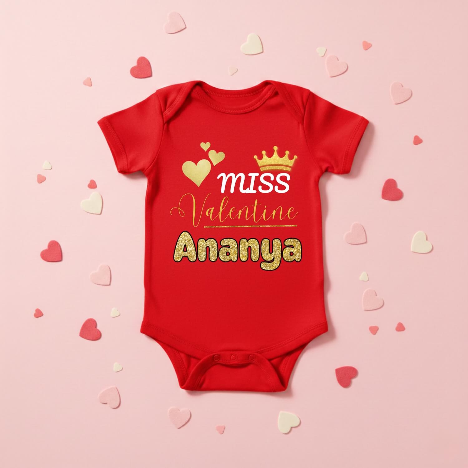Miss Valentine Baby Bodysuit – Personalized Name