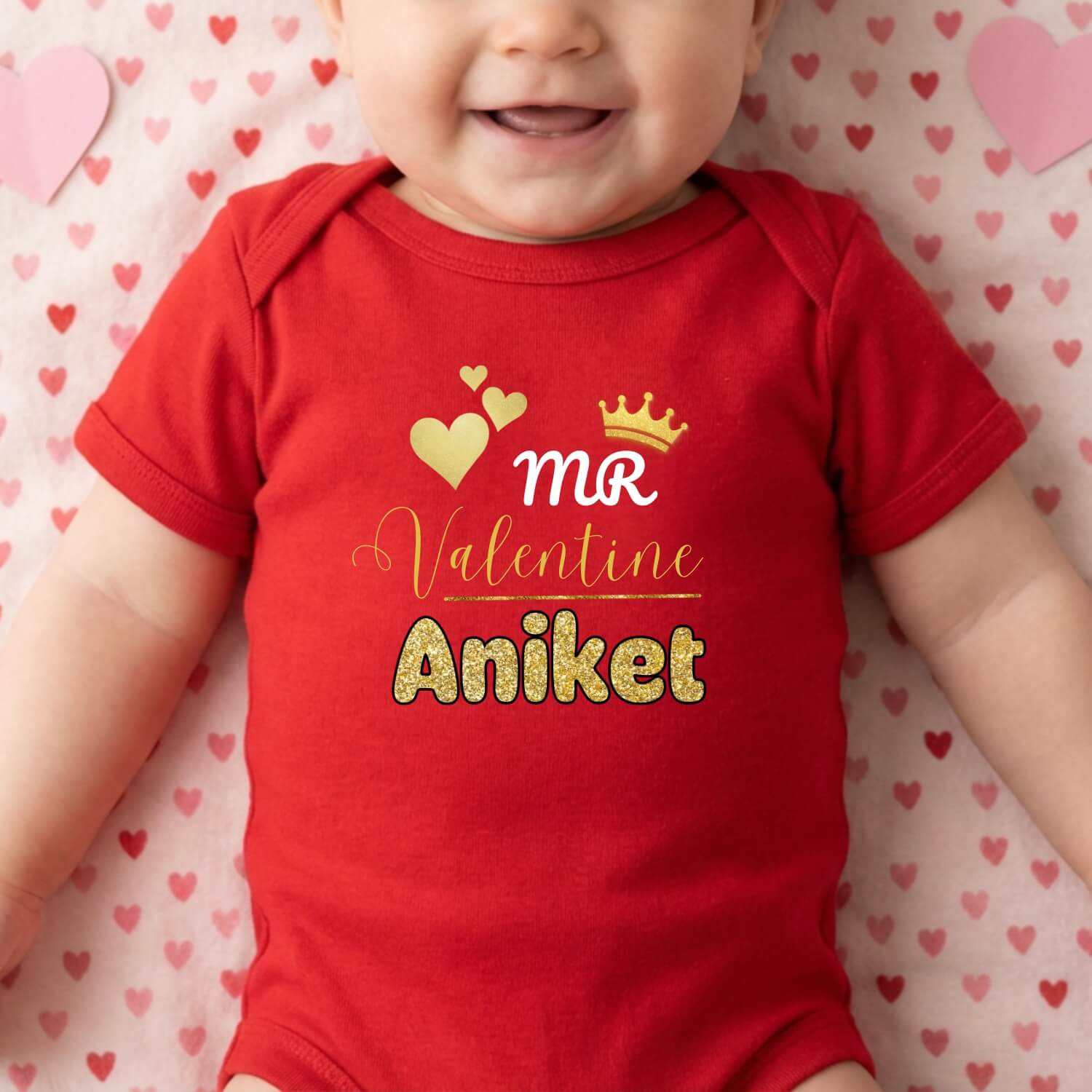 Mr Valentine Baby Bodysuit – Personalized Name