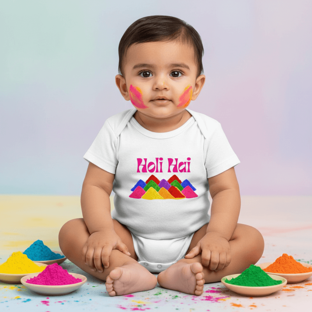 Holi Hai Baby Onesie – Color Mountains Design