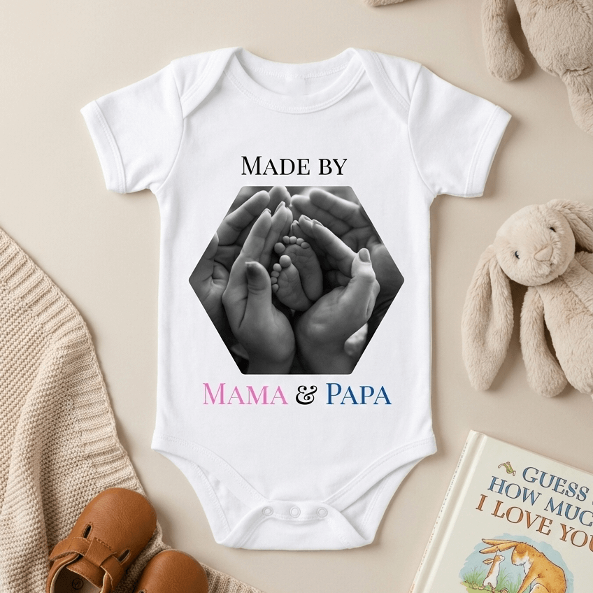 Made By Mama & Papa Custom Baby Onesie – Made Just for Your Little One