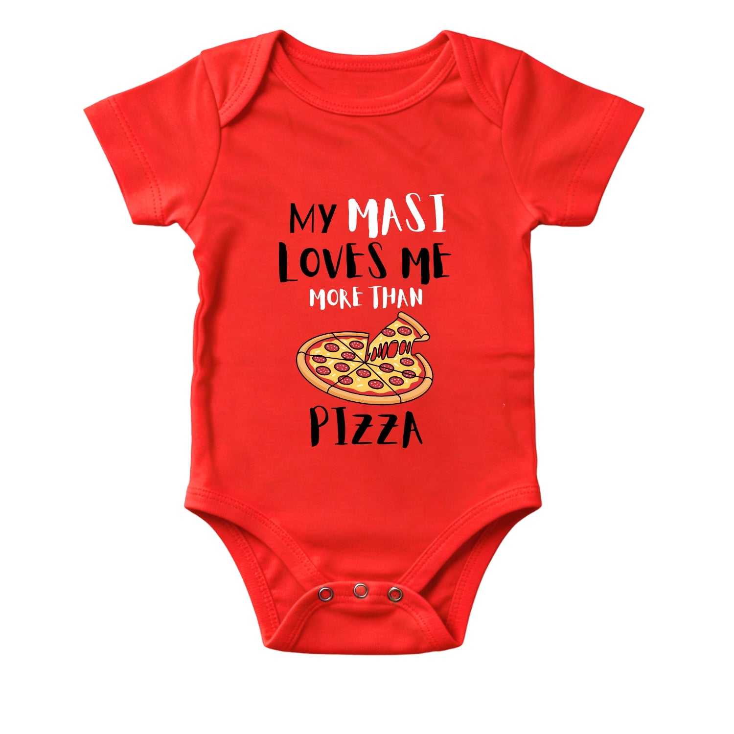My Masi Loves Me More Than Pizza – Cute Quote Baby Romper