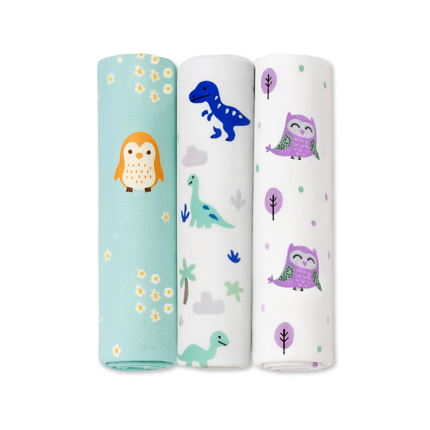 Premium Organic Cotton Baby Muslin Swaddles | Pack of 3 | 100×100 CM