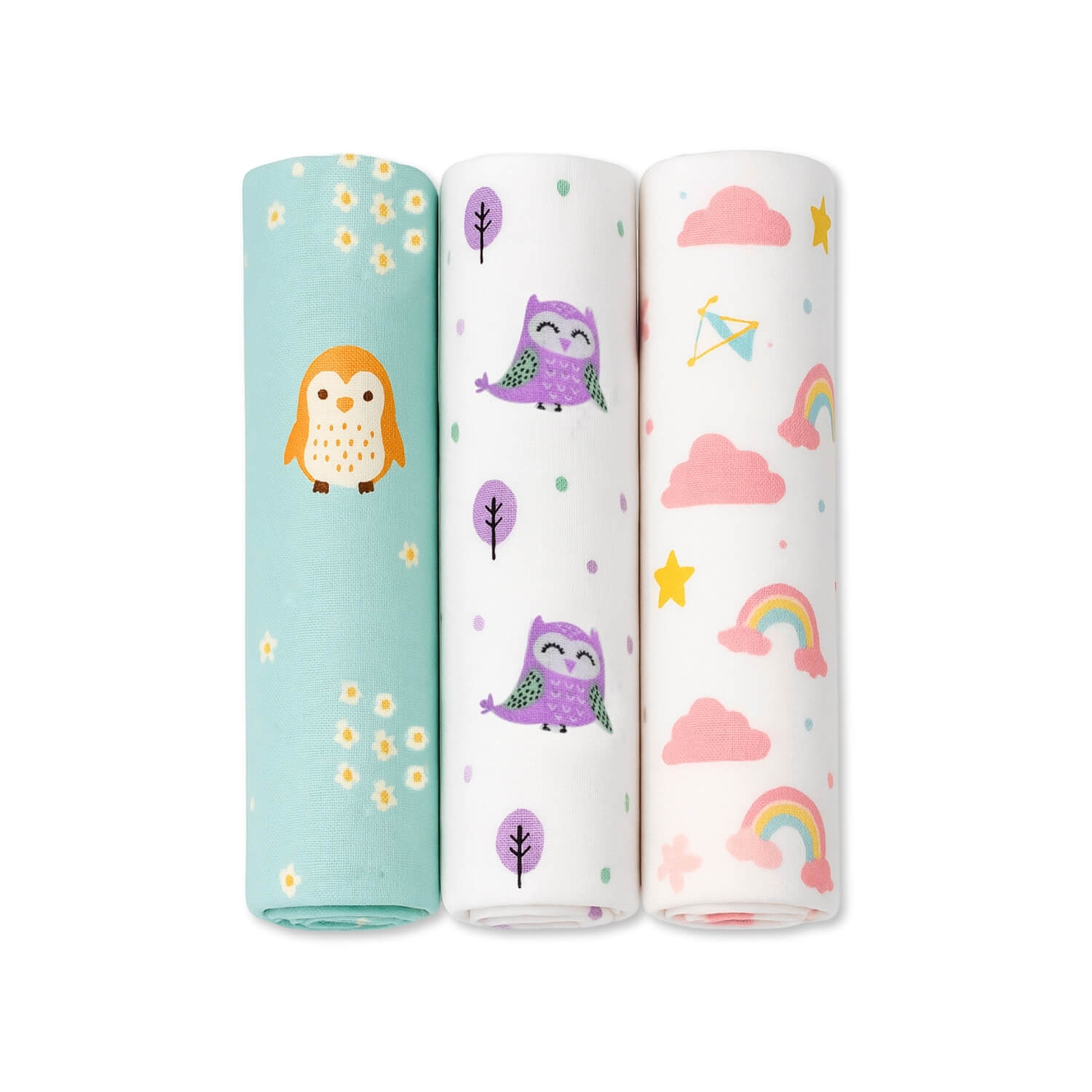 Premium Organic Cotton Baby Muslin Swaddles | Pack of 3 | 100×100 CM