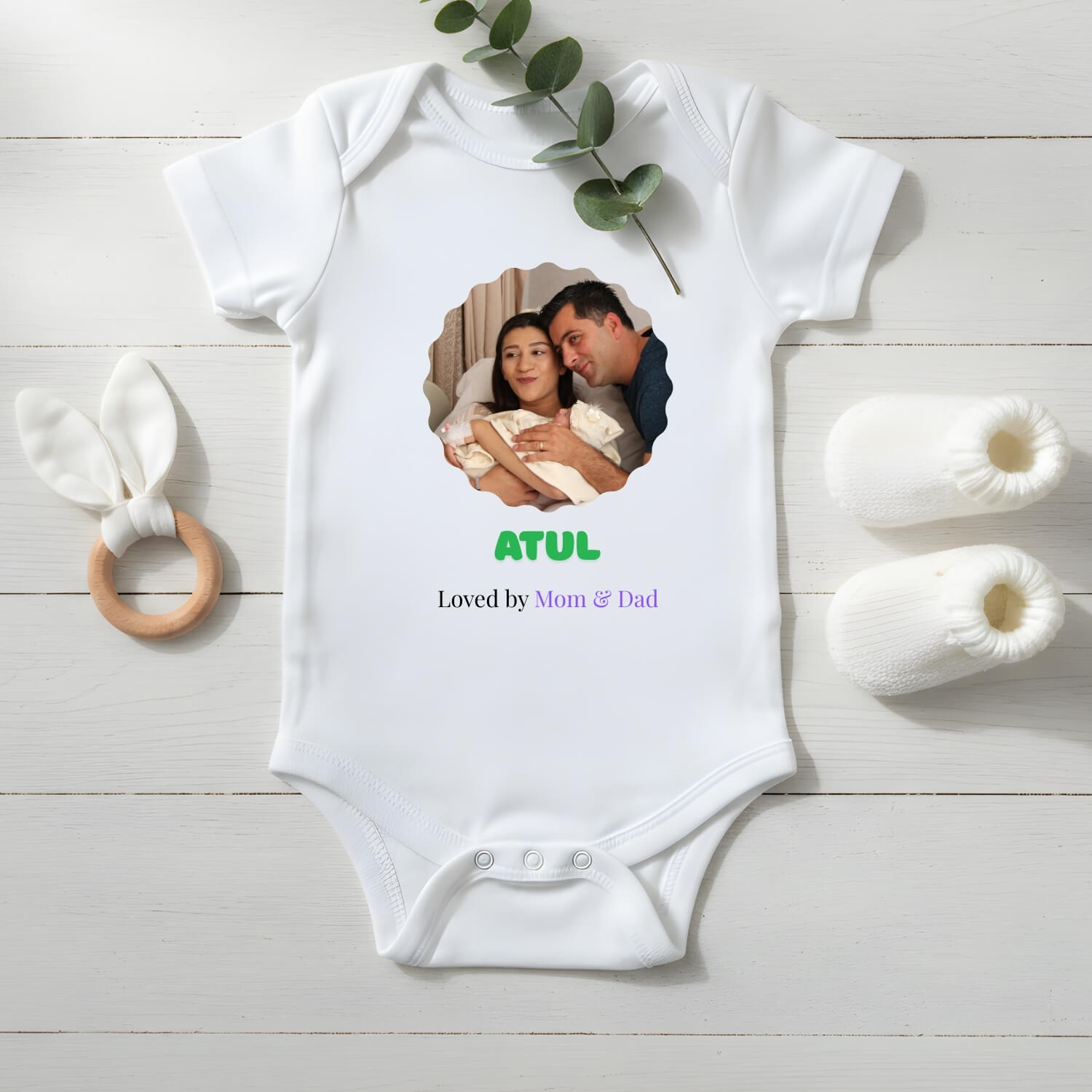 Loved by Mom & Dad Custom Baby Onesie – Made Just for Your Little One