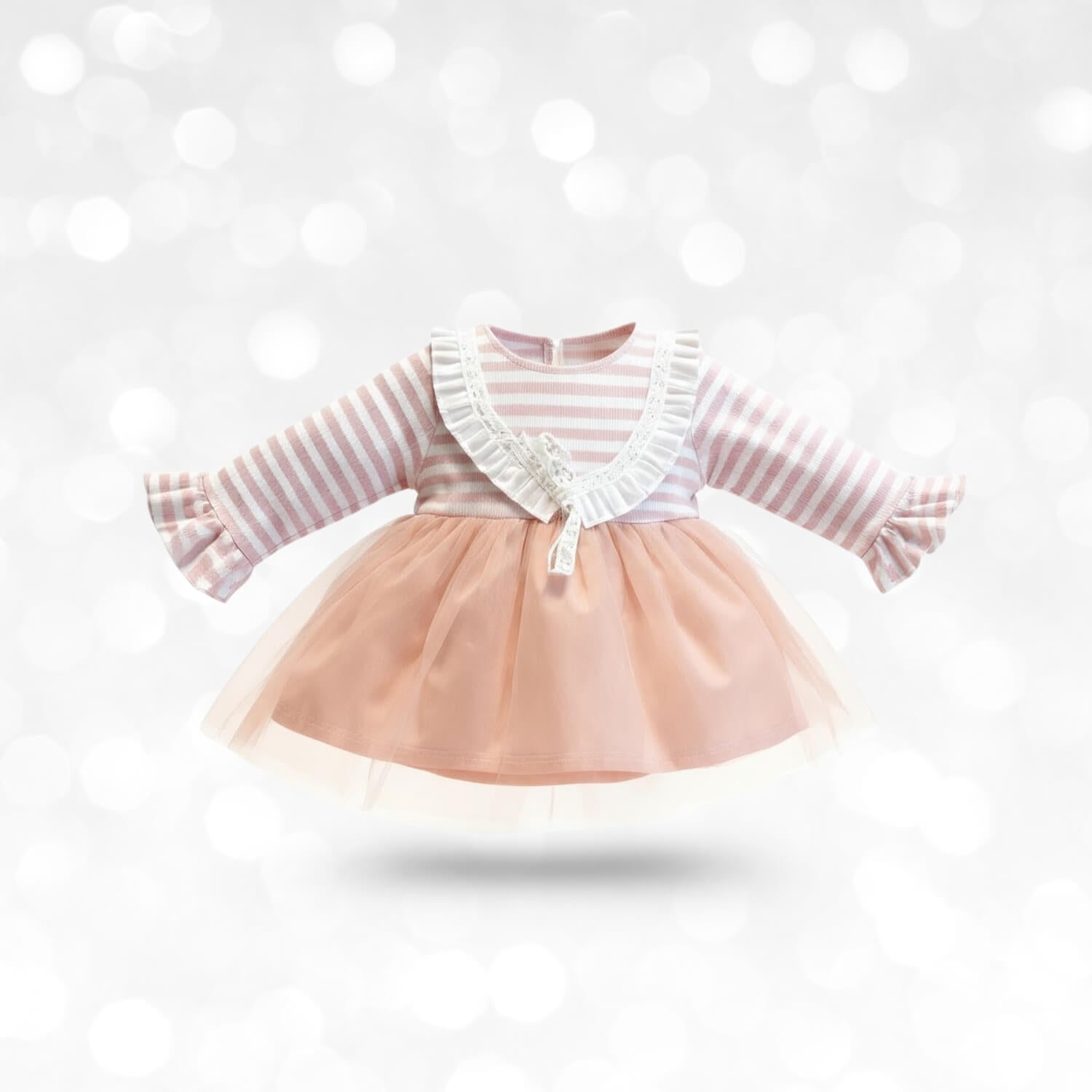 CuteTales Cozy Winter Baby Girl Frock – Warm Woollen Dress with Full Sleeves