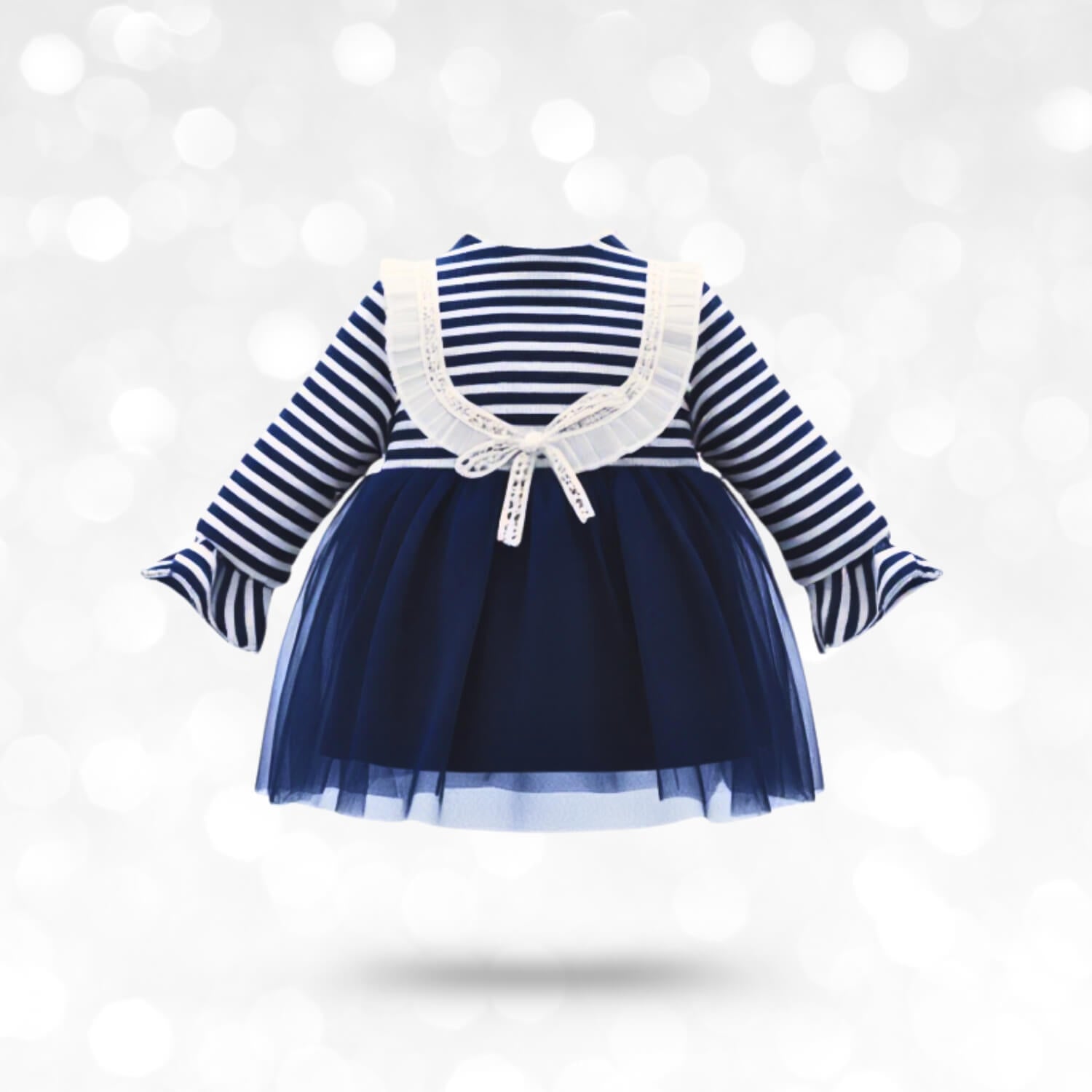 CuteTales Cozy Winter Baby Girl Frock – Warm Woollen Dress with Full Sleeves