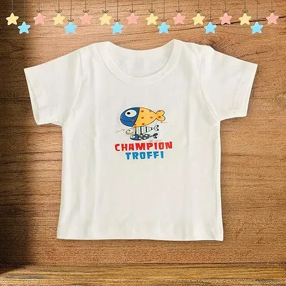 New Born White 100% Cotton T-Shirt and Pyjama Set, Casual Wear